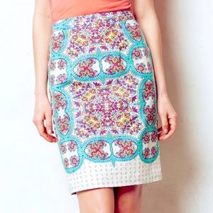 Maeve Manolya Linen Pencil Skirt Petite Pattern Print